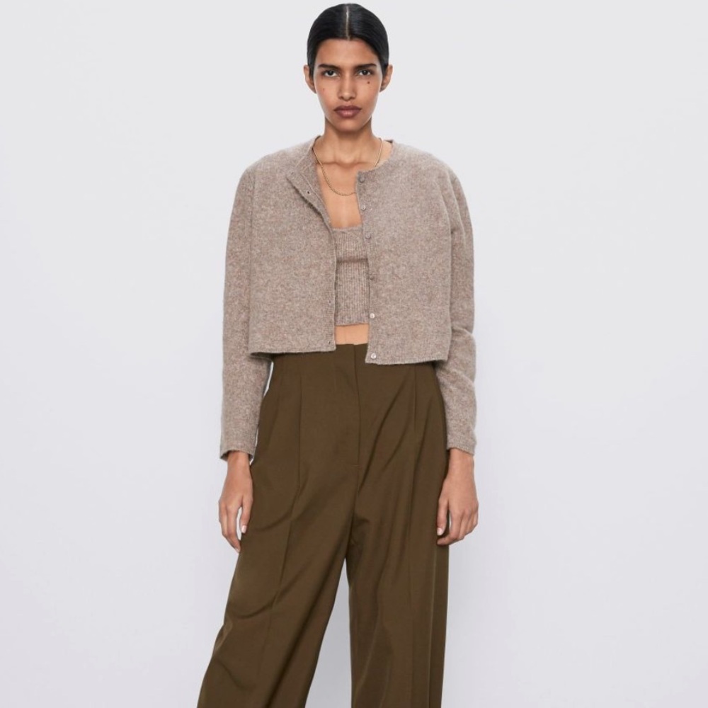 Zara wool blend crop top and sweater
